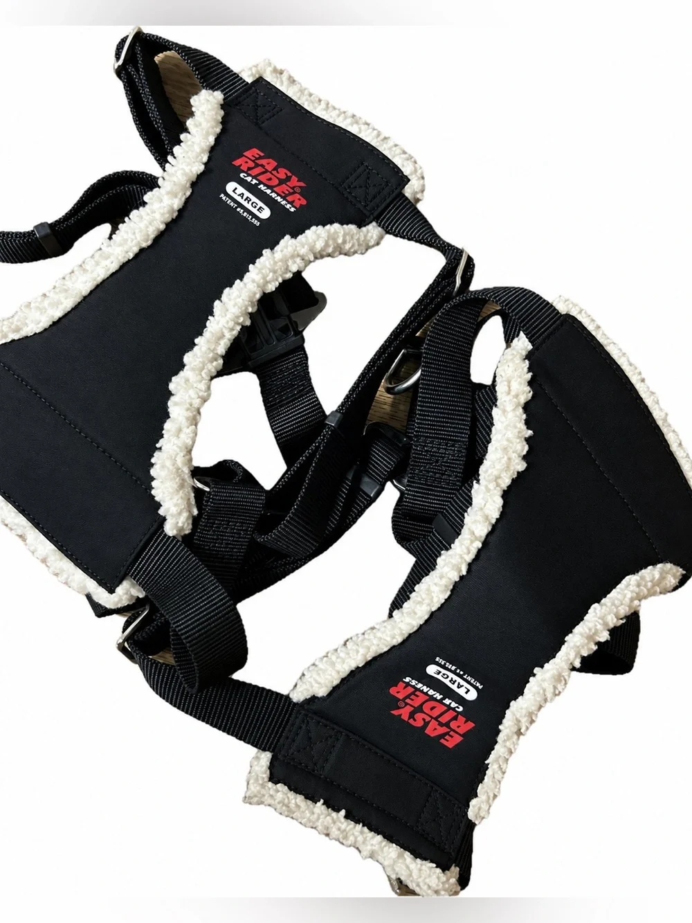 2 EASY RIDER Vintage Sherpa-Lined Dog Harnesses - Large